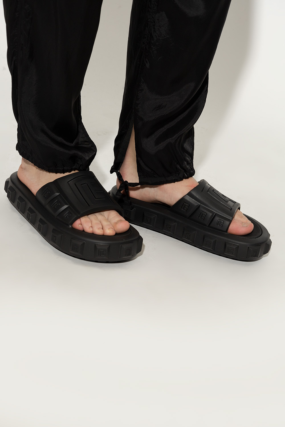 Black 'Ari' slides SHOES balmain - SHOES balmain Kids